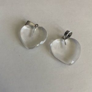 Clear heart shaped crystal necklace